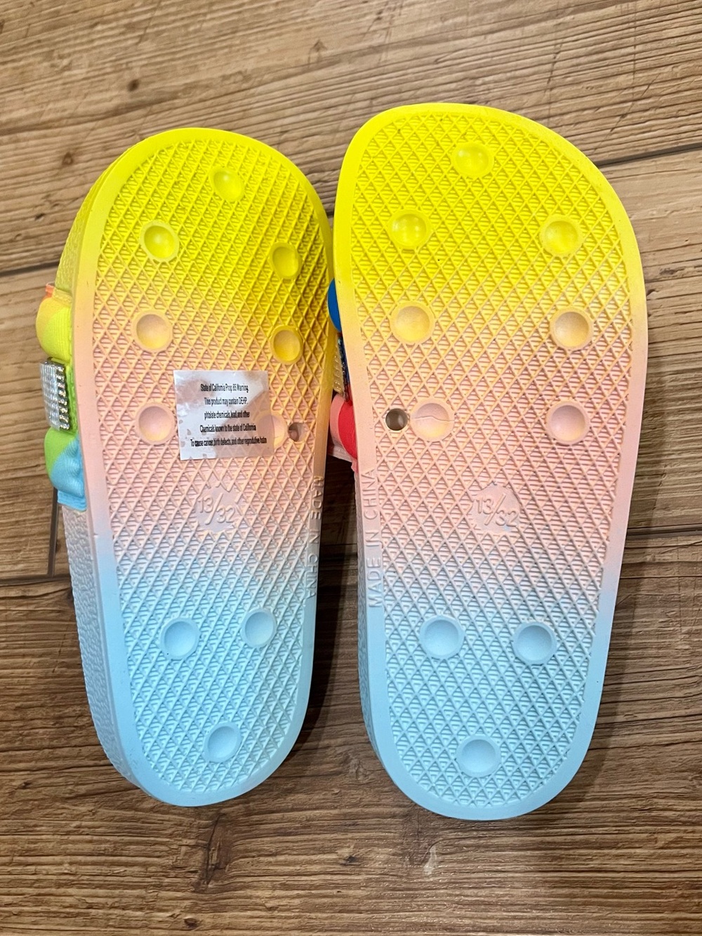 Enari Collection Rainbow Rhinestone Slides - Picture 2 of 2
